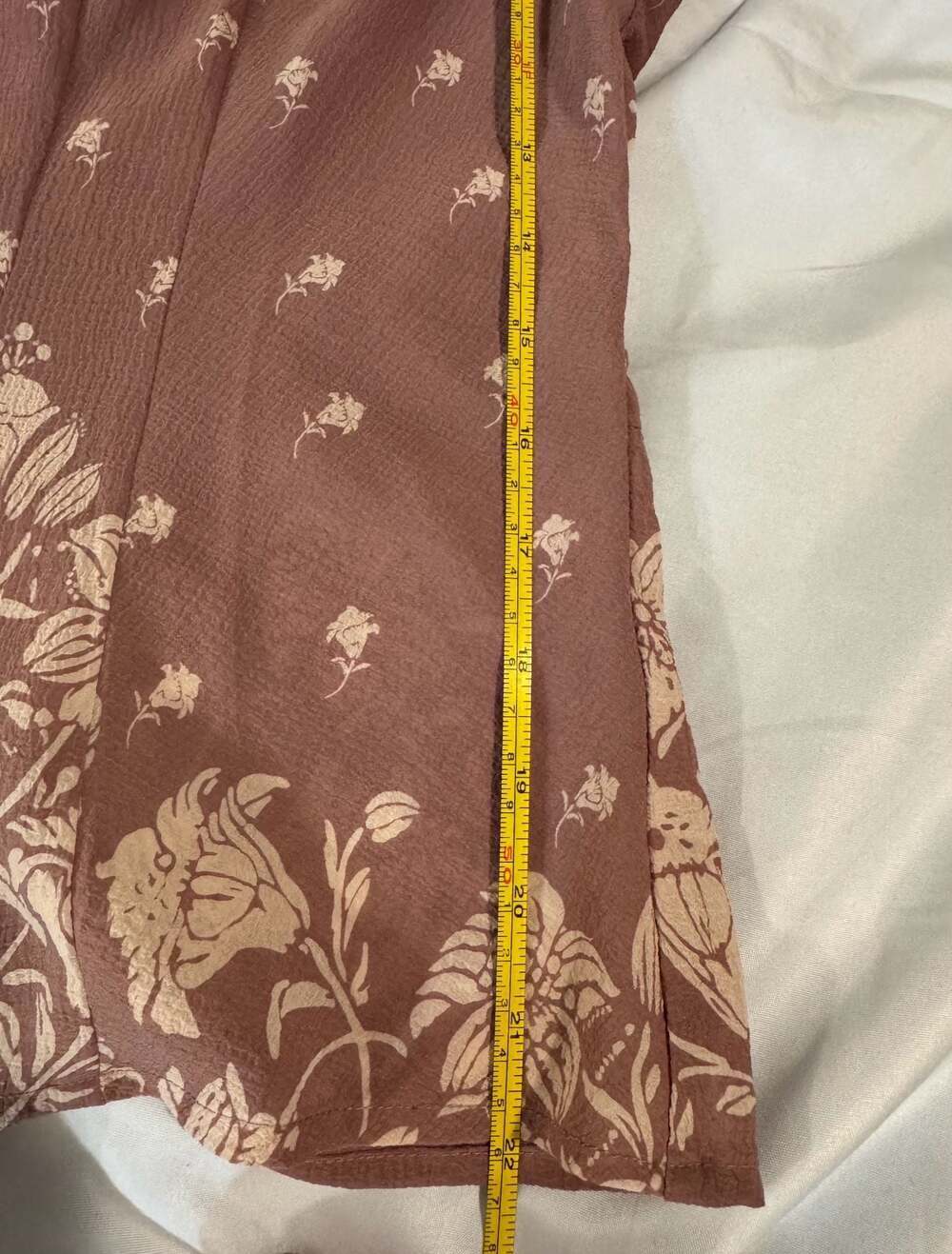 Jones Wear Floral Print Button-Down Shirt Short Sleeve Blouse Mauve Size 12 - Picture 5 of 6